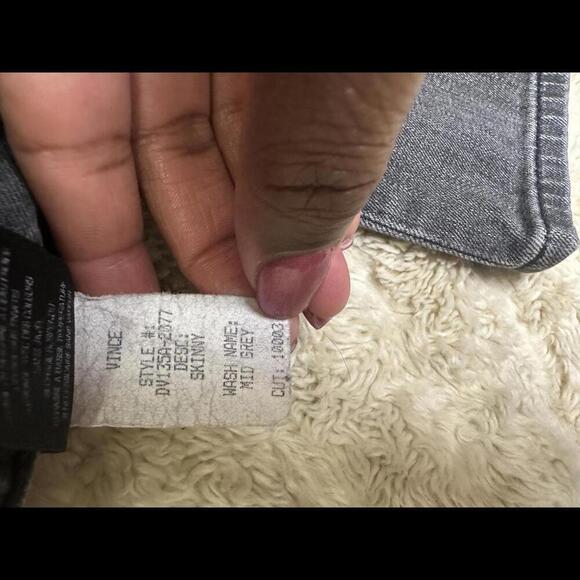 Vince mid-grey moto-style denim skinny jeans Size 30 - Picture 7 of 9